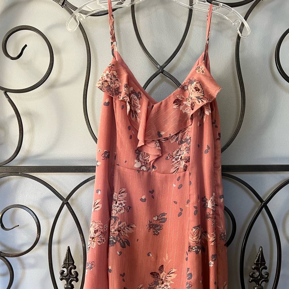 GF Collection for Anthropologie pink floral mini dress, size 2.